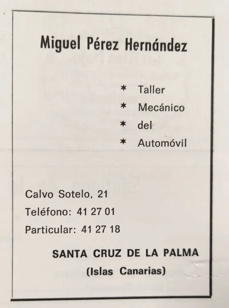 Publicidad La Palma, 1971